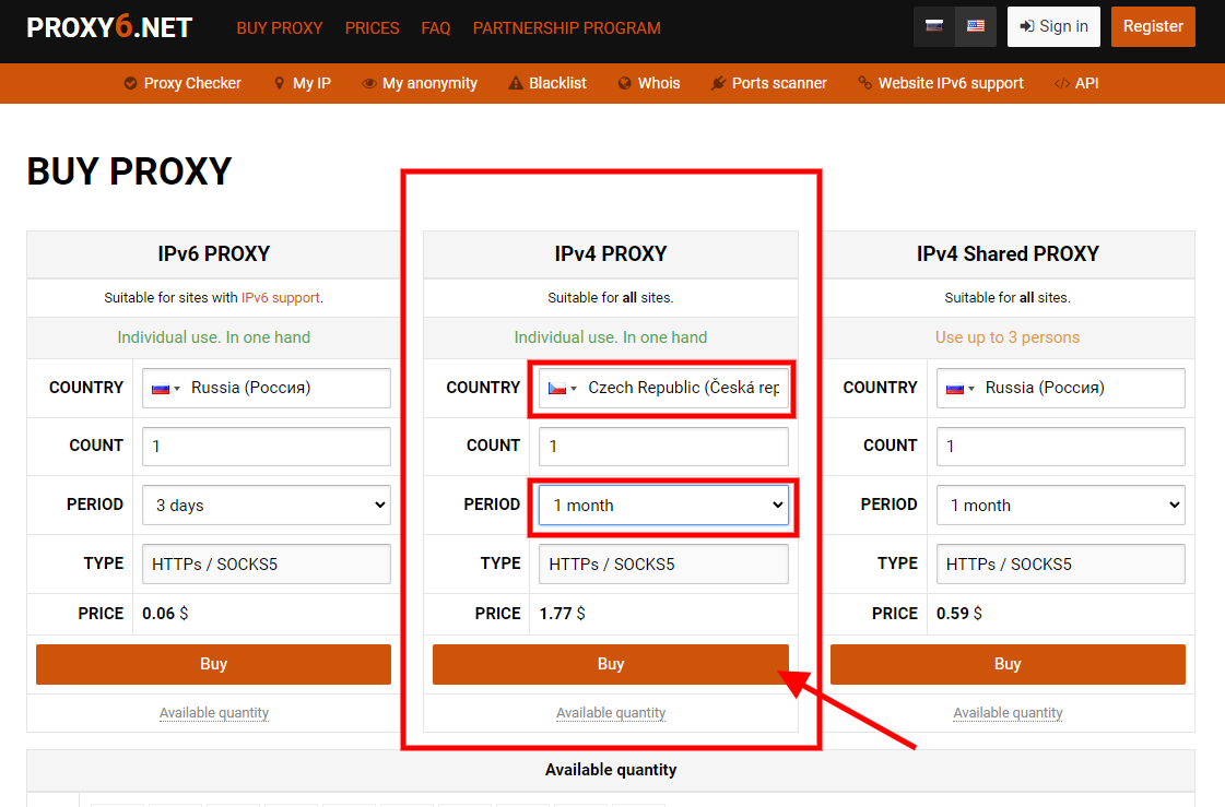 3. Buying a cheap proxy